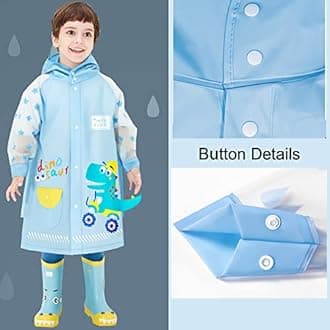Kids Raincoats for Girls Boys Waterproof Rain Jacket Toddler Rain Wear Children Rain Poncho S-4XL Size 1-14 Years