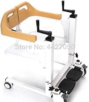 P.M.P.S. ? Patients Shifting & Toilet Transfer Wheel Chair with Hydrolic Seat Height Adjust for Hospital,Nursing Home or at Home, weight capacity upto - 110 kg DIY - Self Installation required