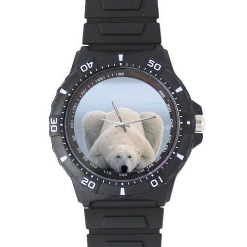 Funny Polar Bear Black Plastic Watch
