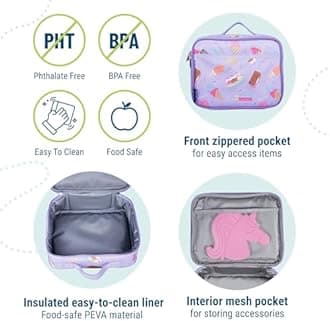 Wildkin Kids Insulated Lunch Box – Durable and Reusable for School & Travel - Sweet Dreams