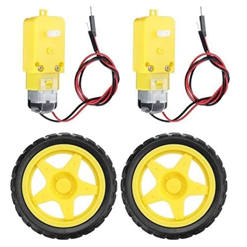 Robodo 2 Set Smart Car Robot Chassis Kit with Plastic Tire Wheel With Deceleration DC 3-6v Drive Gear Motor For BO Motor with Wheel