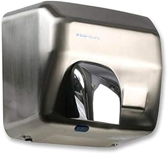 PRO-ELEC GSQ250B Brushed Steel 2500 W Automatic Electric Hand Dryer, Brushed Silver