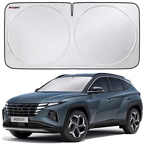 Windshield Sun Shade, Reflective Sunshade for Car Windshield with Mirror Cut-Out, Blocks 99% UV Rays & Keeps Vehicle Cool, Fits Cars, Trucks, SUVs & Vans, Fade-Resistant, (Large)