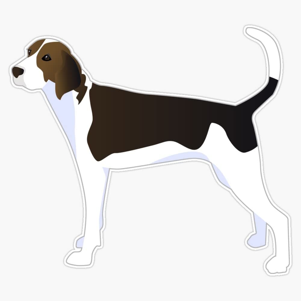 Treeing Walker Coonhound Basic Breed Silhouette Illustration Vinyl Sticker Laptop Decal Waterproof 5"
