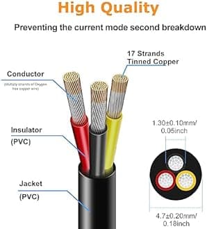 22awg 3 * 0.3mm² Electrical Wire, 100FT Black PVC Case Stranded Low Voltage LED Cable, 22AWG 3core Tinned Copper Hookup Wire, Flexible Extension Power Cord for LED Strips Lamp Lighting