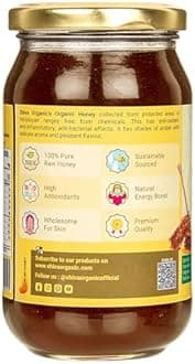 Shiva Organic Raw Organic Certified Honey 1kg | 100% Pure NMR Tested | Raw and Unprocessed