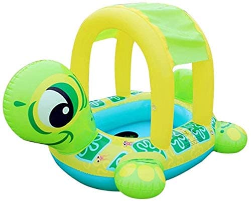 Zenghh Inflatable Pool Float, Lovely Inflatable Floating Raft Ring Trainer PVC Pool Lounger For Summer Swimming Pool Party, Cartoon Tortoise Shape Blow Up Beach Toy For Kids And Adults