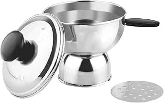 MSS Store Stainless Steel Chiratta Puttu Chirattaput Maker with Lid with Pressure Cooker Use | Made in India | Silver Colour Pack of 1 P Maker 1