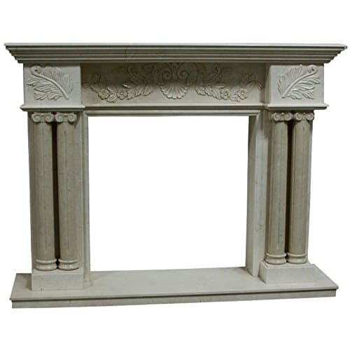 White Polished Marble Fireplace Surround FPS-06