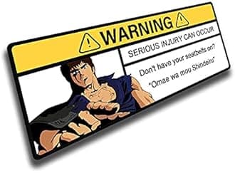 EARLFAMILY 5.1'' Driving Safety Warning Anime Car Stickers Cartoon Decal Car Accessories Sun Visor Window Motorcycle Campervan Decoration