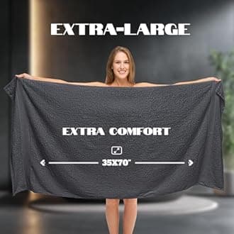 White Classic Luxury Bath Towels Large | Highly Absorbent Hotel spa Collection Bathroom Towel | 35x70 Inch | 2 Pack (Gray, 2)