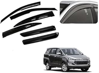 Auto Royal Unbreakable Car Window Door Visor/Rain Guard/Wind Deflector Compatible for (Toyota Innova Crysta (Set of 6))