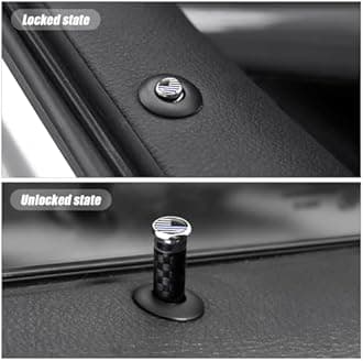Moly Magnolia 4PCS Car Door Lock Knobs, Carbon Fiber Auto Door Lock Pin Cover, Vehicle Door Pull Pins, Door Bolt Decorative Modification Cover, Car Decor Accessories for SUV, Truck, Van (C Style)