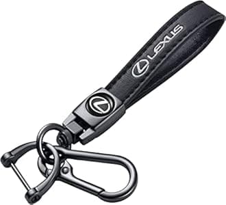 Leather car Keychain Set for Lexus RX ES GS LS NX RS GX LX RC LC RX350 is250 GX460 Men and Women Family Present Keychain Key Ring Lanyard Accessories (Black)