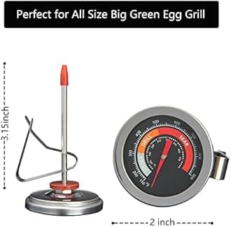 2 Inch Thermometer Replacement for Big Green Egg, BGE Temperature Gauge for Big Green Egg,Grill Dome, Char-Griller Kamado, Stainless Steel 150-900°F with No-Fog Glass Lens