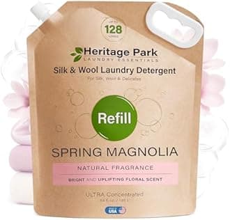 Heritage Park Silk & Wool Spring Magnolia Floral Scent, pH-Neutral Laundry Detergent - Enzyme-Free, Ultra Concentrated (64 fl oz Refill)