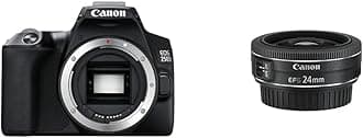 Canon EOS 250D Body - Black With Canon EF-S 24 mm f/2.8 STM Lens - Black