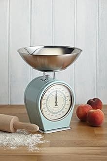 Vintage Blue : KitchenCraft Living Nostalgia Mechanical Kitchen Scales, 4 kg (8 lbs) - Vintage Blue