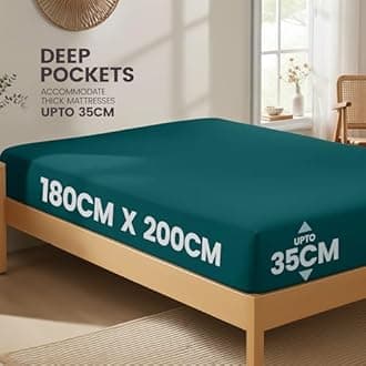 Utopia Bedding Fitted Sheet Super King, Teal - Deep Pocket 14 inch (35 cm) - Easy Care - Soft Brushed Microfibre Fabric - Shrinkage and Fade Resistant - Bottom Sheet