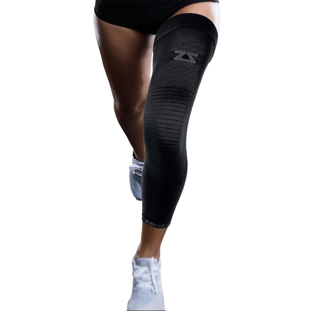 Full Leg Compression Sleeve - Long Full Length Support for Thigh, Knee, Calf for Men, Women, Running, Basketball, Football (Medium, Black)