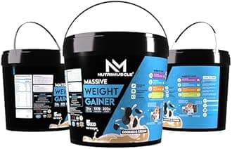 Nutrimuscle® Massive Weight Gainer - 5 Kgs - Cookies and Cream Flavour - Contains Complex Carbohydrates for Healthy Weight Gain