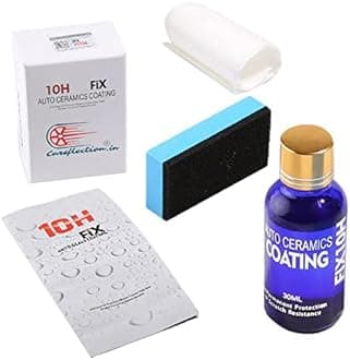Careflection 10H Ceramic Coating Premium Anti-Scratch Vehicle Super Scratch Repair Agent Polish Liquid Glass Paint Care Hydrophobic Auto Detailing for Automobiles Cars & Motorcycles(30 ML with Sponge)