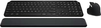 MX Keys S Combo - Performance Wireless Keyboard and Mouse with Palm Rest