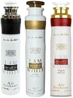 Arabian Air Freshener Bundle (3 x 300ml) Dubai, Luxury Scent, Long Lasting Fragrance (3 Mixed Ana Abiyedh (I Am White))