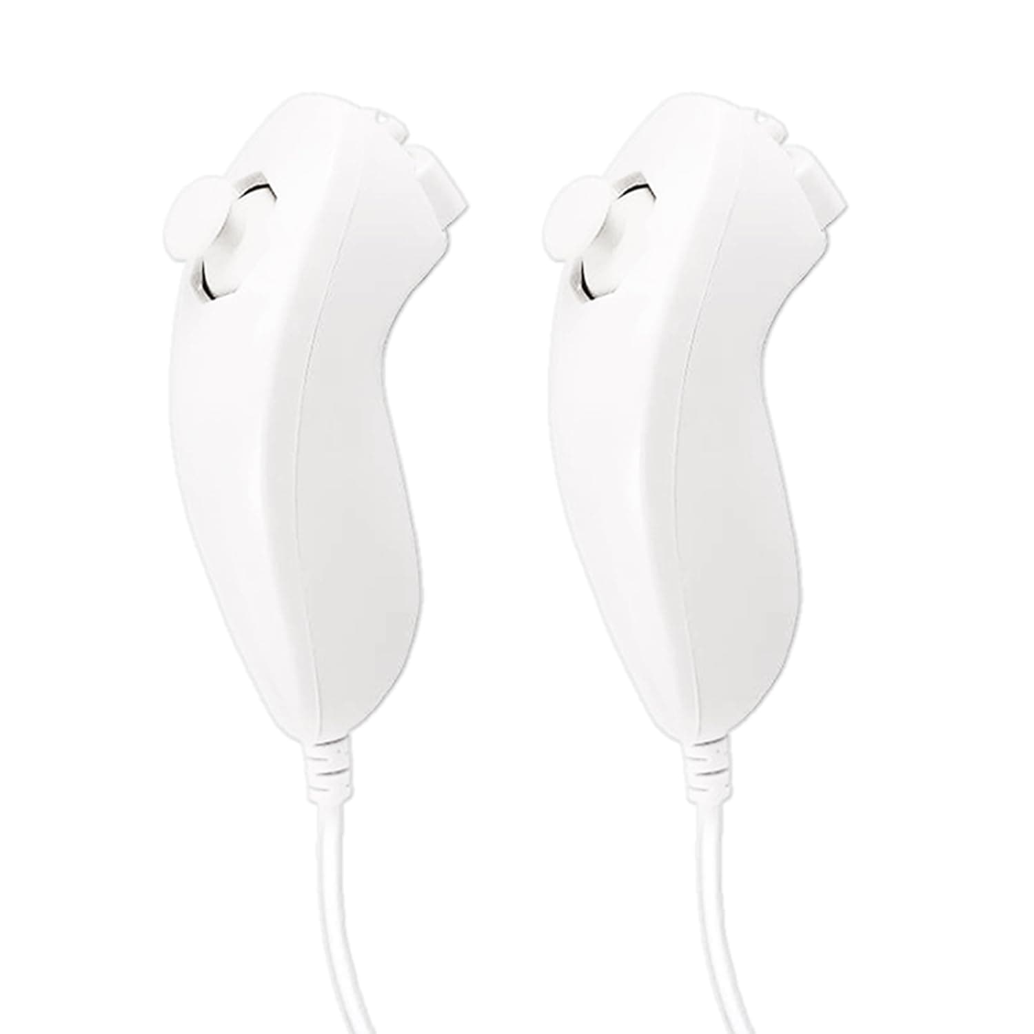 JINHEZO Nunchuck Controller Joystick Gamepad Replacement for wii Nunchuck Controller, Compatible with Nintendo Wii & Wii U Video Game Gamepads White Pack of 2