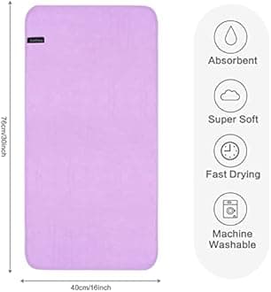 KinHwa Microfiber Hand Towels for Bathroom Soft and Absorbent Face Towels for Bath, Spa, Gym 16inch x 30inch (4, Purple, 16inch x 30inch)