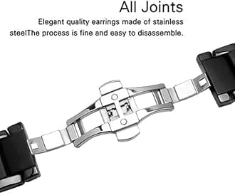 Watch Strap, 20mm 22mm 24mm Luxury Ceramic band for Women Men Watch Replacement Straps Smart Watch ceramic strap (Band Color : Matte Black, Band Width : 22mm)