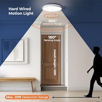 Matane 2Pack Motion Sensor LED Ceiling Light with Remote, 12 Inch Wired Flush Mount Ceiling Light 3000K 4000K 5000K, 2400LM Dimmable Motion Sensor Light Indoor for Closet Hallway Laundry Stairs White