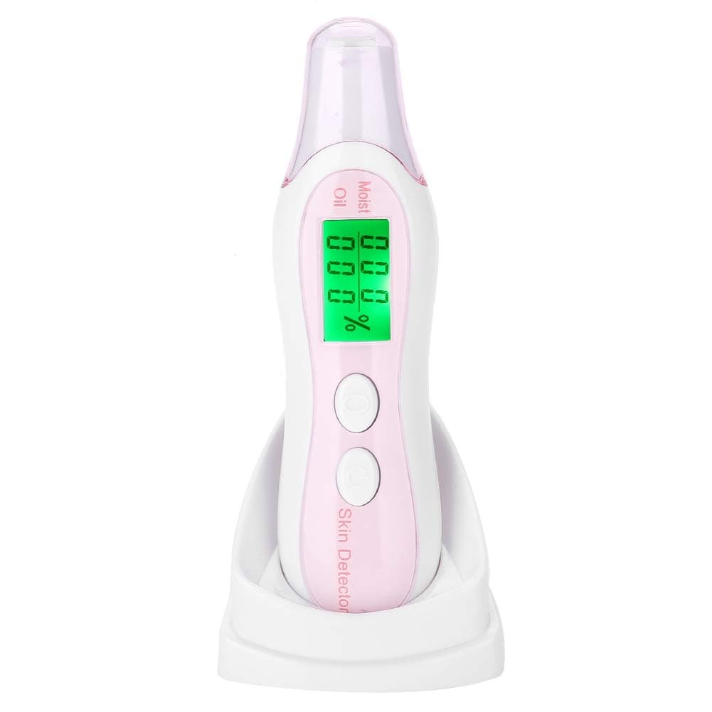 Skin Hydration Tester, Digital LCD Display Corneometer Skin Hydration Precision Skin Sensor Tester Facial Water Oil Analyzer (White)