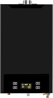 Tankless Water Heater Propane, 4.74GPM 18L Indoor,Instant Hot Propane Gas Water Heater, with Fahrenheit Digital Display,Multi-Protection (Black)