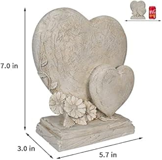 MARYTUMM Personalized Grave Ornament - Custom Memorial Plaque with Double Hearts - Grave Decorations Gift (Stype B)