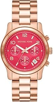 Michael Kors Runway Watch for Women, Chronograph movement with Stainless steel, Ceramic or Leather strap