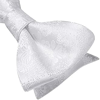 SetSense Men's Floral Jacquard Woven Self Bow Tie Set