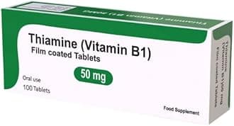 Vitamin B1 Thiamine 50mg 100 Vegetarian Tablets - High Strength B1 Supplement, for Men & Women - Supports Energy Production, Made in The UK