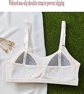 Bras for Girls Training Cotton Bras Wireless Light Padded Sports Bra 8-16 Years Girl's