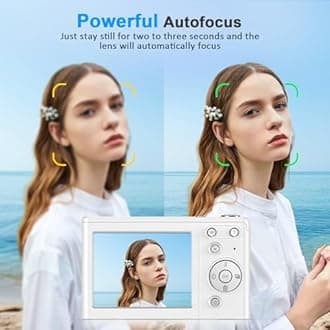 4K Digital Camera, Autofocus Vlogging Cameras for Photography with 32GB Card, 50MP Portable Compact Point and Shoot Digital Camera for Beginner Teens Adult with 16X Zoom Anti-Shake, 2 Batteries