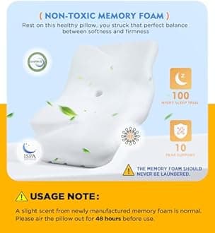 Osteo Cervical Pillow for Neck Pain Relief, Hollow Design Odorless Memory Foam Pillows with Cooling Case, Adjustable Orthopedic Bed Pillow for Sleeping, Support for Side Back Sleepers