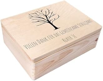 Creative Deco Personalized Wooden Storage Box School Box | 15.8x11.8x5.5in (+-0.5) | Mulitple Choice | Hinged Lid Engraving | Unpainted Gift Box | Rough UNSANDED Keepsake Souvenir Chest