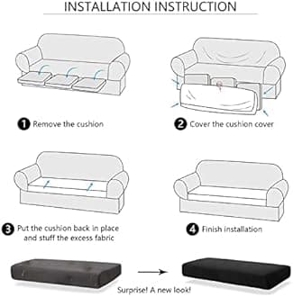 Jacquard Sofa Cushion Cover Couch Seat Covers Sofa Seat Cushion Slipcovers Sofa Cover, Plush Winter Warm High Stretch Fabric Washable Summer Furniture Protector (Beige Yellow,Large Headrest)