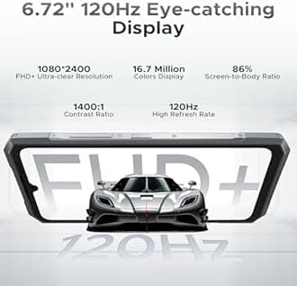 DOOGEE Blade GT Ultra 5G Rugged Smartphone with LED Light Effect, 36GB+512GB/2TB DDR5 Rugged Phone,4nm Dimensity D7300,6.72" FHD+120Hz, AI 100+32MP Android 14 Gaming Phones,Face & Finger ID/WIFI6