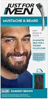Just For Men MUSTACHE &BEARD Hair Color DARKEST BROWN (M-50) with Ayur Lotion Free