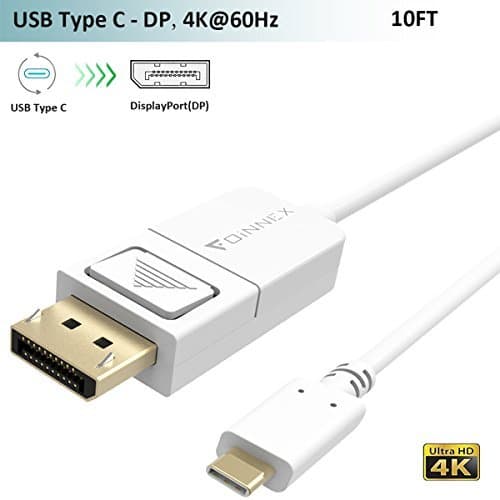 USB-C to DisplayPort 3M Cable (4K@60Hz) USB Type-C DP Adapter (Thunderbolt 3) for MacBook Pro,iMac,Surface Pro7/Go/Book 2,Samsung S10,S9,S8,Note 10/9/8,HP,Asus,Chromebook,Dell XPS 13/15 to TV/Monitor