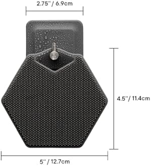 Body Brush & Storage Hook - Silicone Toiletry Organizer, Shower & Bathroom Cleansing Accessory - Features Silicone-Grip Technology, Removable & Reusable