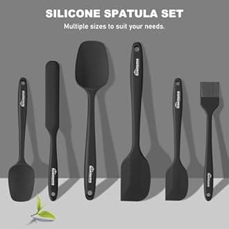 NileHome Silicone Spatula Set, 6 Pieces Food Grade Kitchen Utensils with Silicone Brush Heat Resistant BPA-free Rubber Spatula for Scraping, Baking, Cooking, Mixing