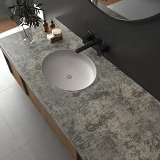 VaryPaper 15.7''x78.7'' Thick Weathered Concrete Wallpaper Peel and Stick Textured Cement Contact Paper Waterproof Self Adhesive Vinyl Concrete Wall Paper Roll for Bathroom Kitchen Countertops Table