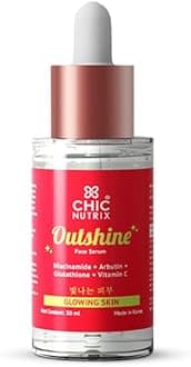 Chicnutrix Outshine – Korean Brightening Face Serum | Made in Korea | 5 Powerful Actives - Niacinamide, Glutathione, Vitamin C | For Pigmentation, Dark Spots & Acne Marks | For All Skin Types
